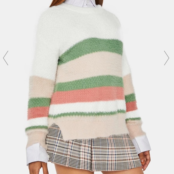 All In Favor striped multicolor knit cozy sweater - Picture 2 of 6